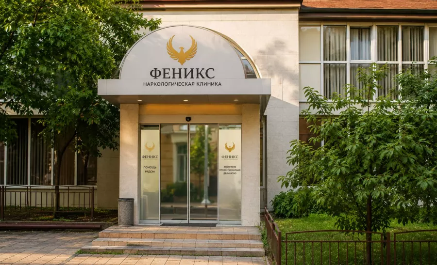 Вход в наркологическую клинику «Феникс» в Сурске